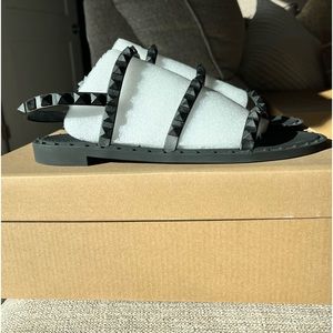 Steve Madden black studded rubber sandals